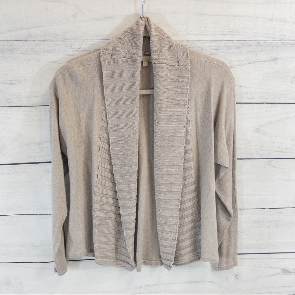 EUC Joan Vass Tan Knit Cardigan XS/Sm